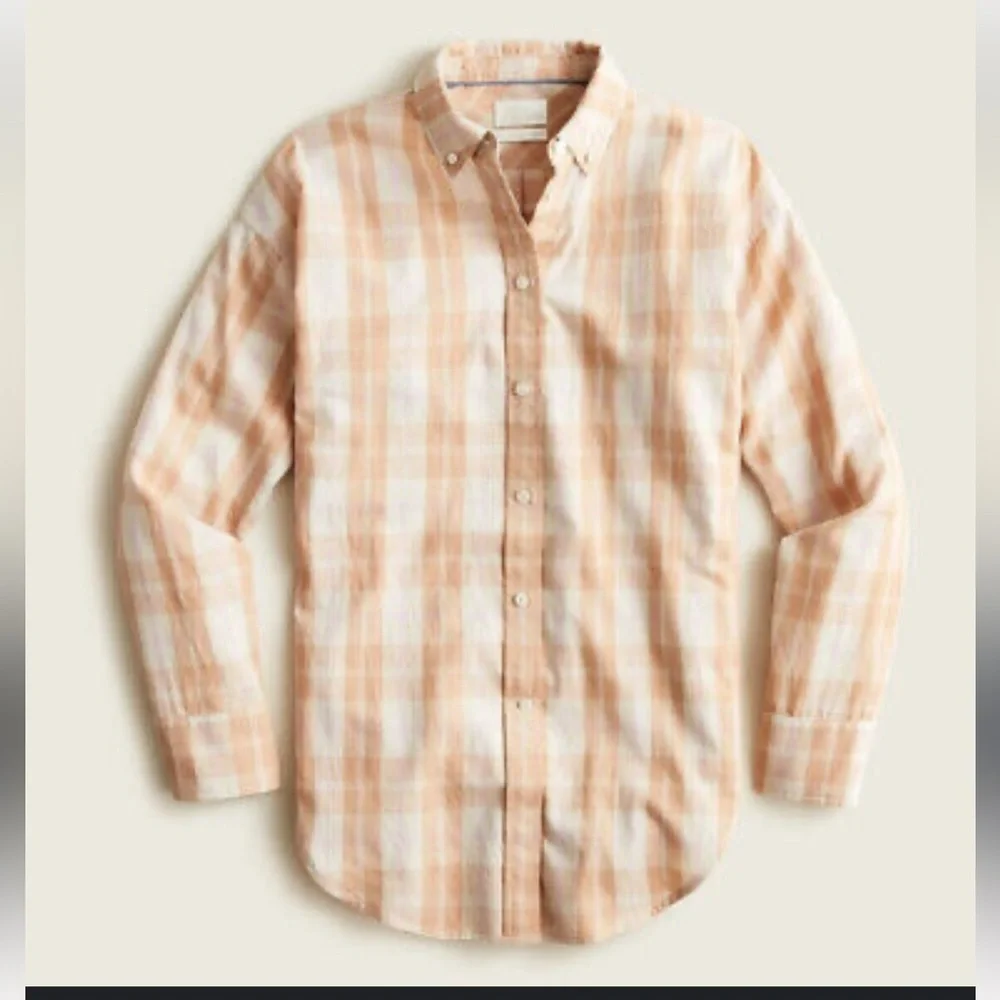 J.Crew NWOT relaxed fit button-down featherweight flannel sz 16 💯% Cotton